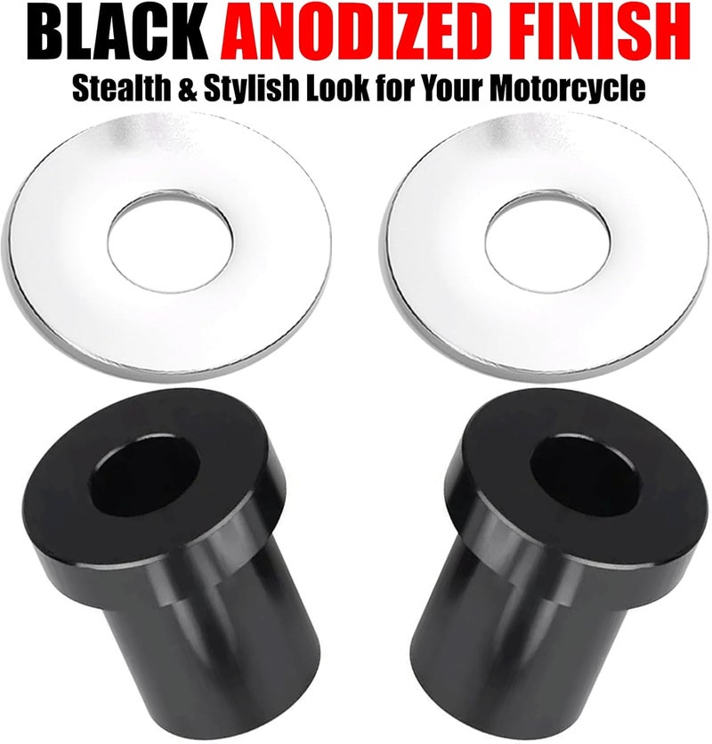 VPZMT Solid Billet Handlebar Riser Bushings for Harley Touring/Street Glide/Electra Glide/Road Glide/Road King/Tri Glide/Softail/Fat Boy/Fat Bob/Heritage Classic/Low Rider (Solid Billet-Black) - Image 4